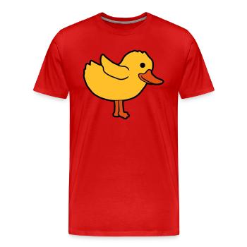 Cartoon Entchen süßes Küken - Männer Premium Bio T-Shirt - Rot - Vorne - Damien (186cm)