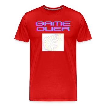 Game OVER - Männer Premium Bio T-Shirt - Rot - Vorne - Damien (186cm)