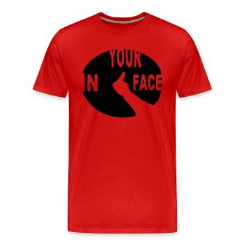 Humour pour devise doigt d'honneur - T-shirt bio Premium Homme - rouge - Devant - Damien (186cm)