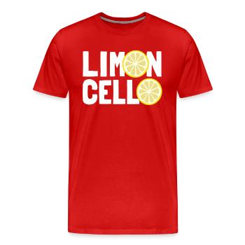 Limoncello, liqueur de citron, Limoncino, Italie - T-shirt bio Premium Homme - rouge - Devant - Damien (186cm)