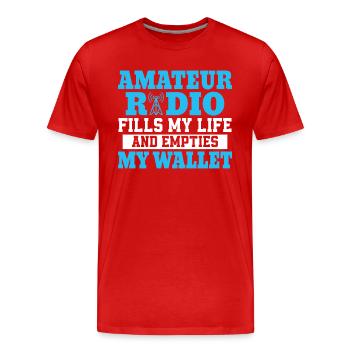 La radio amateur remplit ma vie et vide mon portefeuille - T-shirt bio Premium Homme - rouge - Devant - Damien (186cm)