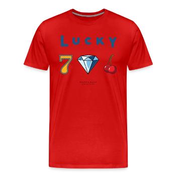 Walter & Wallis - Lucky - Men's Premium Organic T-Shirt - red - Front - Damien (186cm)