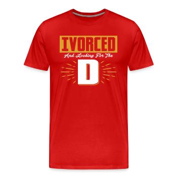 Divorcé et à la recherche du D Divorce Divorcé - T-shirt bio Premium Homme - rouge - Devant - Damien (186cm)