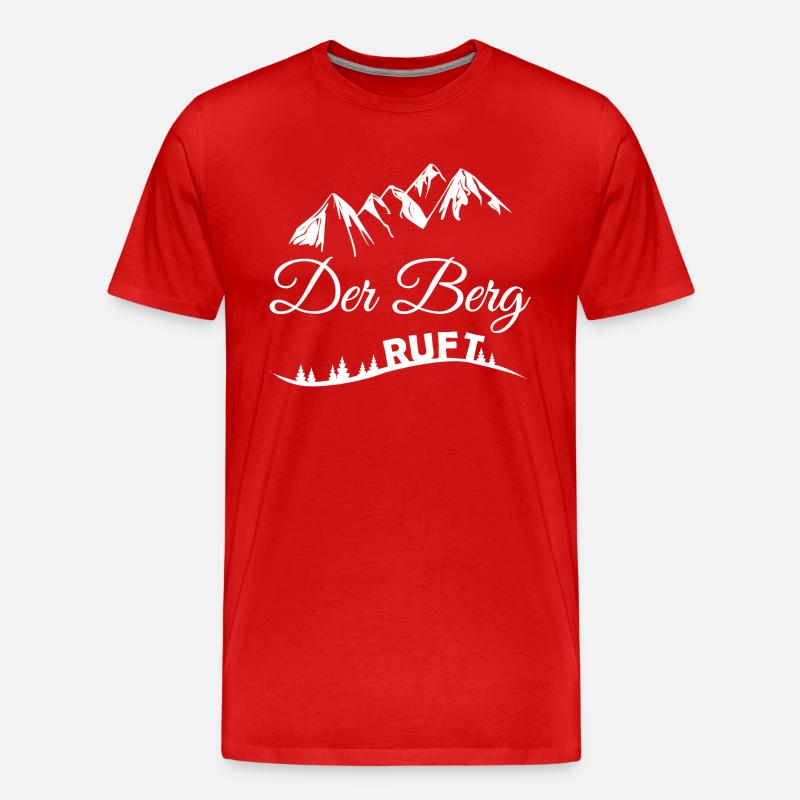 Der Berg ruft - Männer Premium Bio T-Shirt - Rot