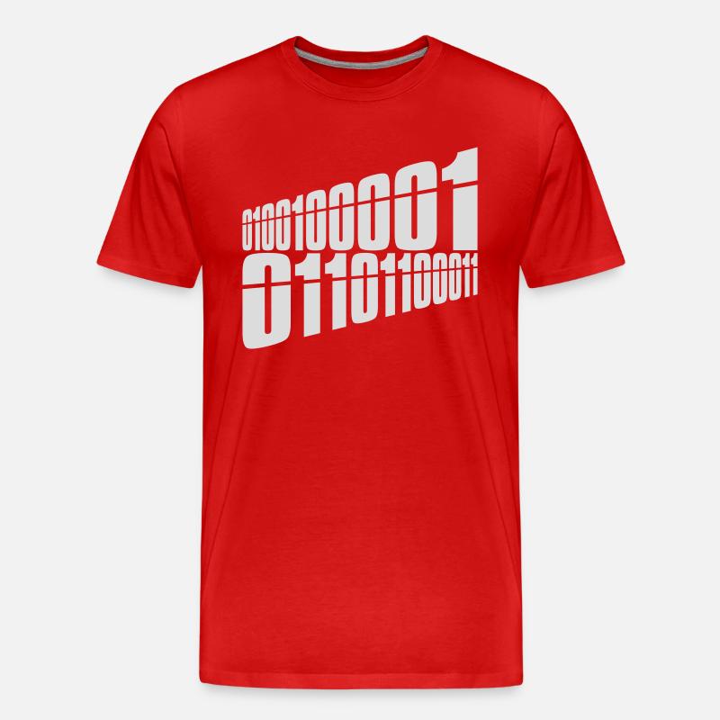Binär Code Programm Sprache - Männer Premium Bio T-Shirt - Rot