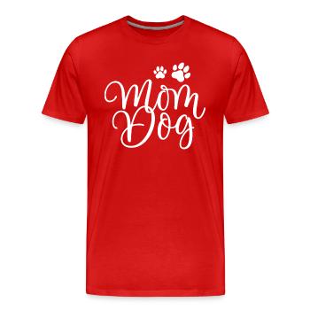 Hund Dog - Männer Premium Bio T-Shirt - Rot - Vorne - Damien (186cm)