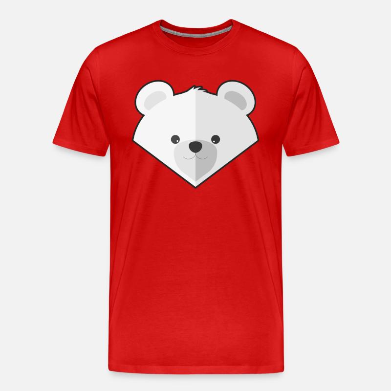 Niedlicher einfacher Eisbär - Männer Premium Bio T-Shirt - Rot