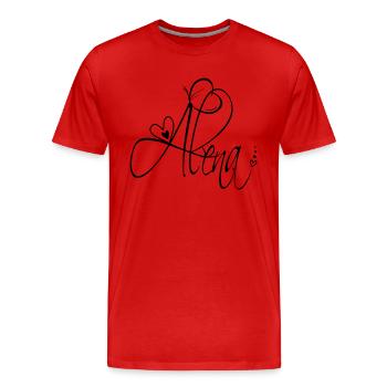 Alena Name Vorname Mädchen Kalligrafie Dekor - Männer Premium Bio T-Shirt - Rot - Vorne - Damien (186cm)