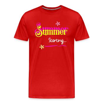 Summer Starting - Summer Vibes - Men's Premium Organic T-Shirt - red - Front - Damien (186cm)