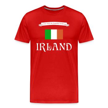 Irland - Männer Premium Bio T-Shirt - Rot - Vorne - Damien (186cm)