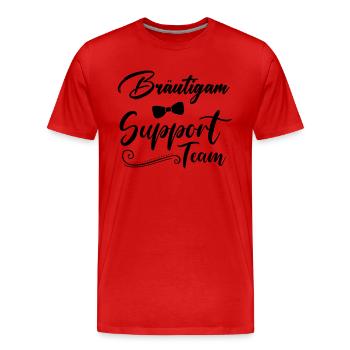 bräutigam support team - Männer Premium Bio T-Shirt - Rot - Vorne - Damien (186cm)