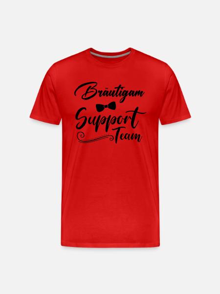 bräutigam support team - Männer Premium Bio T-Shirt - Rot