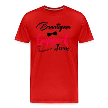 bräutigam support team - Männer Premium Bio T-Shirt - Rot - Vorne - Damien (186cm)