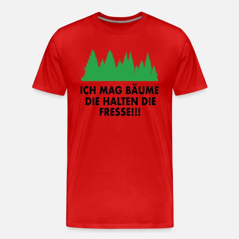 Wald Baum Spruch Förster - Männer Premium Bio T-Shirt - Rot