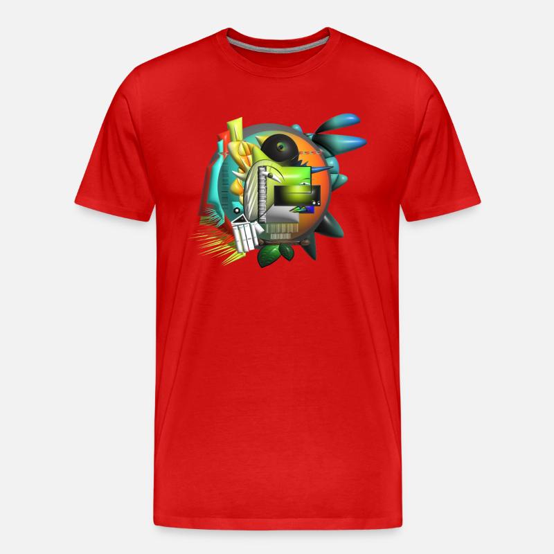Abstrakte Kunst Kubismus - Männer Premium Bio T-Shirt - Rot