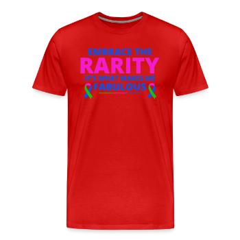 Sensibilisation aux maladies rares : une rareté fabuleuse - T-shirt bio Premium Homme - rouge - Devant - Damien (186cm)