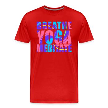 Respirer - Yoga - Méditer - T-shirt bio Premium Homme - rouge - Devant - Damien (186cm)