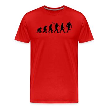 Evolution Rugby - T-shirt bio Premium Homme - rouge - Devant - Damien (186cm)
