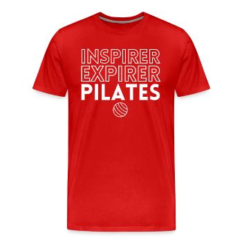 Inspirer expirer pilates yoga - T-shirt bio Premium Homme - rouge - Devant - Damien (186cm)