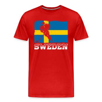 Schweden Skandinavien Urlaub Sverige Flagge - Männer Premium Bio T-Shirt - Rot - Vorne - Damien (186cm)