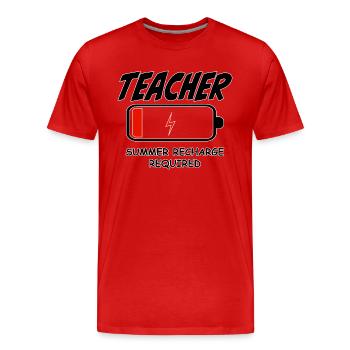 Batterie d’enseignant vide en été - T-shirt bio Premium Homme - rouge - Devant - Damien (186cm)