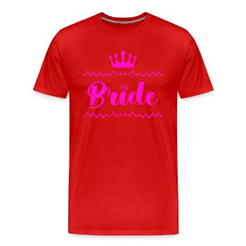 bride - Männer Premium Bio T-Shirt - Rot - Vorne - Damien (186cm)