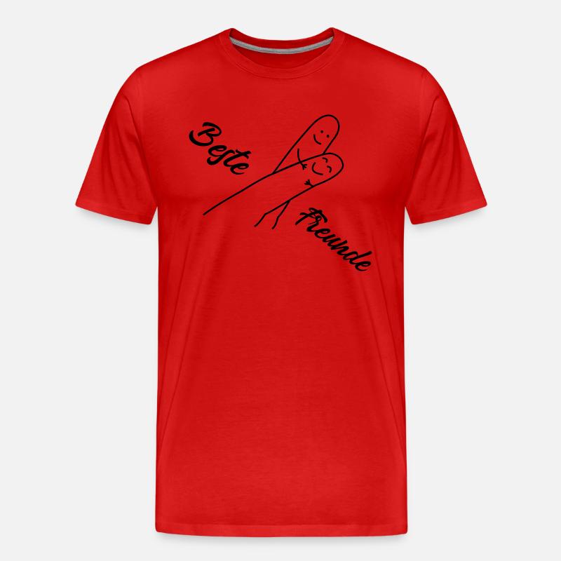 beste freunde - Männer Premium Bio T-Shirt - Rot