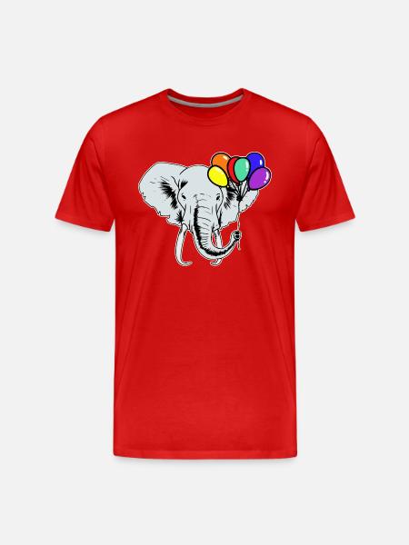 Elefant Regnbue LGBT Elefant Balloner Bøsse - Herre Premium T-shirt økologisk - rød