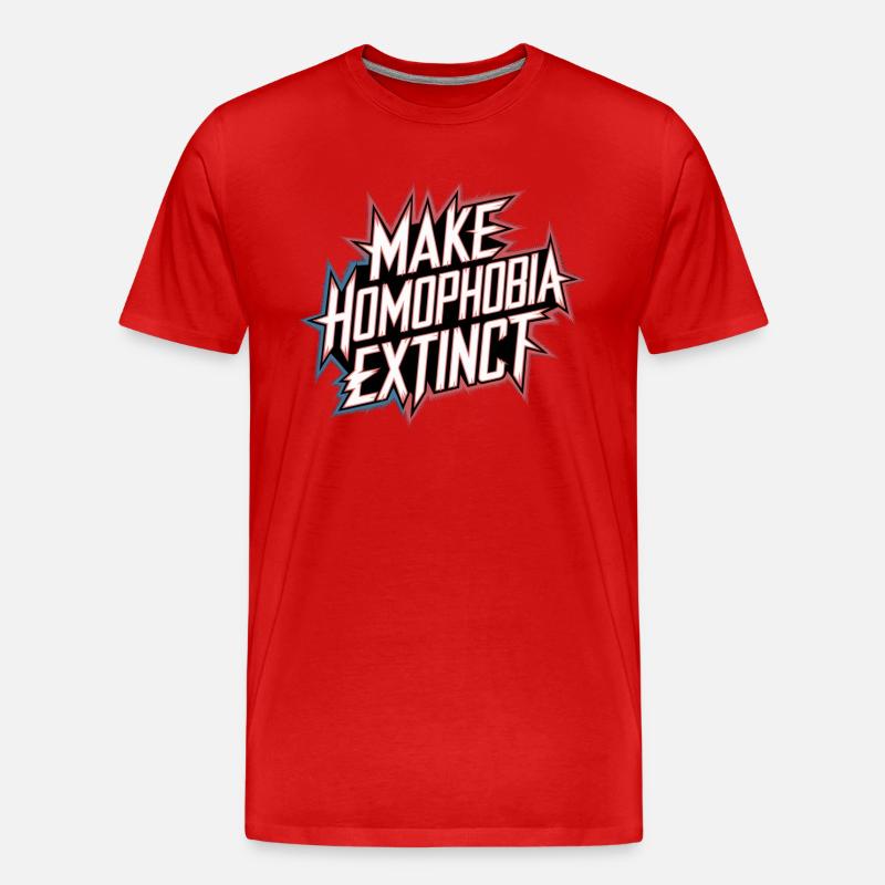 Make Homophobia Extinct 7 - Männer Premium Bio T-Shirt - Rot