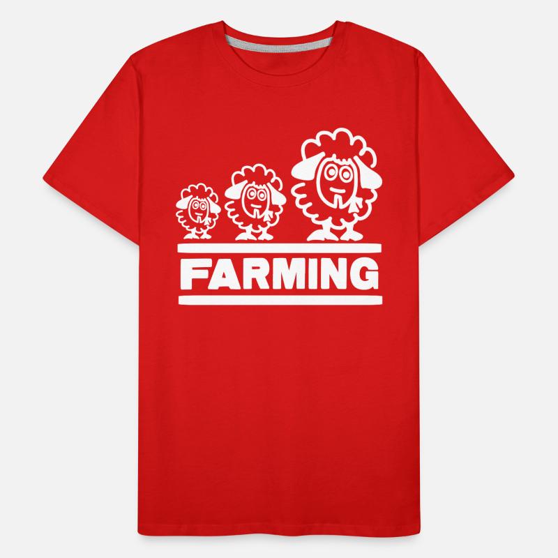 Landwirtschaftsbauer Evolution Schafe Männer Premium Bio T-Shirt