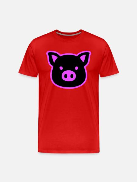 Pig Head Sow - Men's Premium Organic T-Shirt - red