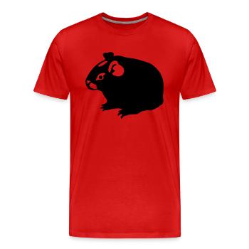 Les cochons d'Inde (2) monochrome - T-shirt bio Premium Homme - rouge - Devant - Damien (186cm)
