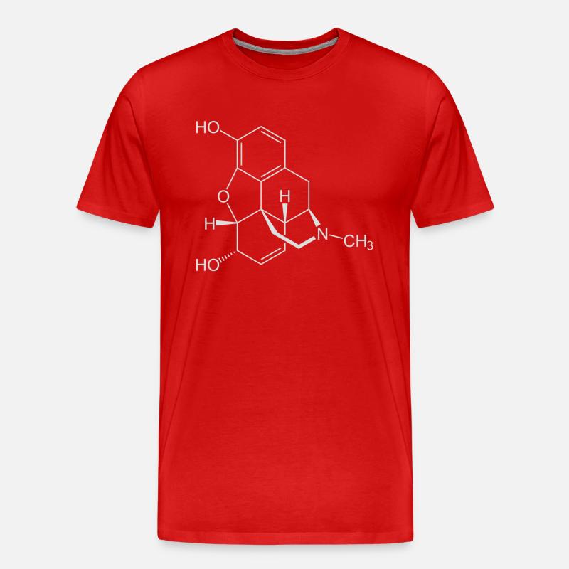Morphine structural formula - Men's Premium Organic T-Shirt - red