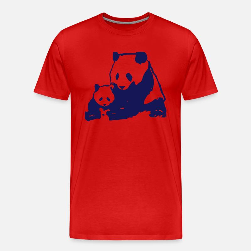panda - Männer Premium Bio T-Shirt - Rot