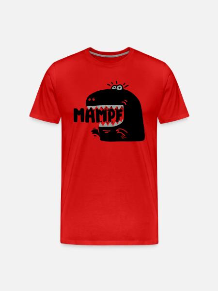 Super hungriger Mampf-T-Rex! - Männer Premium Bio T-Shirt - Rot