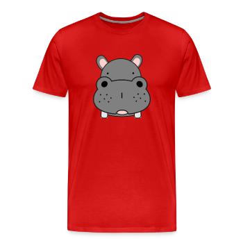 hippo - Men's Premium Organic T-Shirt - red - Front - Damien (186cm)