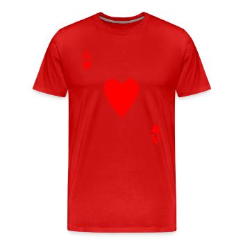 Herz Ass - Männer Premium Bio T-Shirt - Rot - Vorne - Damien (186cm)