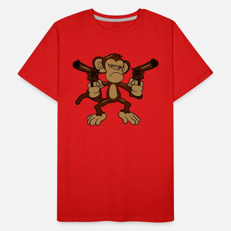 monkey pistols weapons Men's Premium Organic T-Shirt
