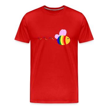 Gay Pride Bee - Men's Premium Organic T-Shirt - red - Front - Damien (186cm)