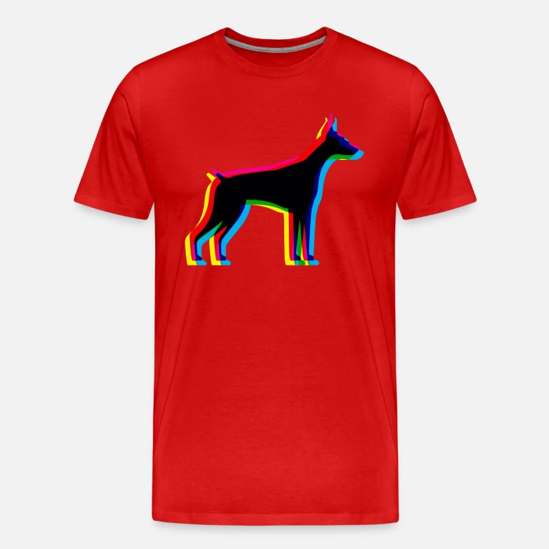 CMYK Dobermann - Männer Premium Bio T-Shirt - Rot