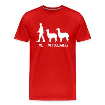 Je veux dire Followers Alpaga Lover Lama Lover - T-shirt bio Premium Homme - rouge - Devant - Damien (186cm)