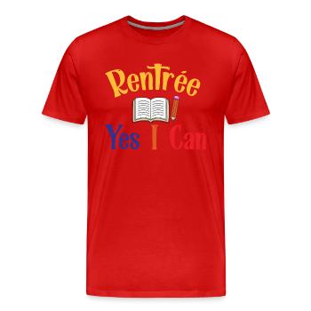 Back to school - Men's Premium Organic T-Shirt - red - Front - Damien (186cm)