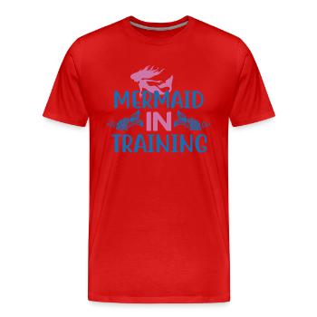 Mermaid In Training - Männer Premium Bio T-Shirt - Rot - Vorne - Damien (186cm)