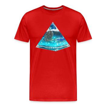 Plejaden Pyramide - Männer Premium Bio T-Shirt - Rot - Vorne - Damien (186cm)