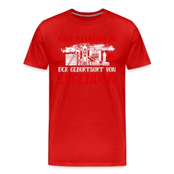 Oberhausen Der Geburtsort Von Legenden - Männer Premium Bio T-Shirt - Rot - Vorne - Damien (186cm)