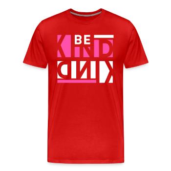 Be Kind - Men's Premium Organic T-Shirt - red - Front - Damien (186cm)