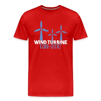 Technicien d’éolienne énergie éolienne de parc éolien - T-shirt bio Premium Homme - rouge - Devant - Damien (186cm)
