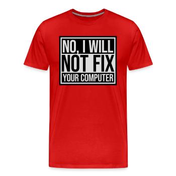Ne pas réparer votre ordinateur - T-shirt bio Premium Homme - rouge - Devant - Damien (186cm)