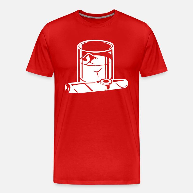 Zigarre - Männer Premium Bio T-Shirt - Rot
