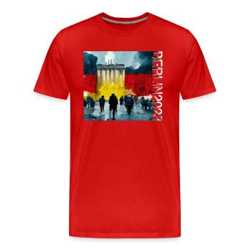 Le nouveau Mitte 192 de Berlin - T-shirt bio Premium Homme - rouge - Devant - Damien (186cm)